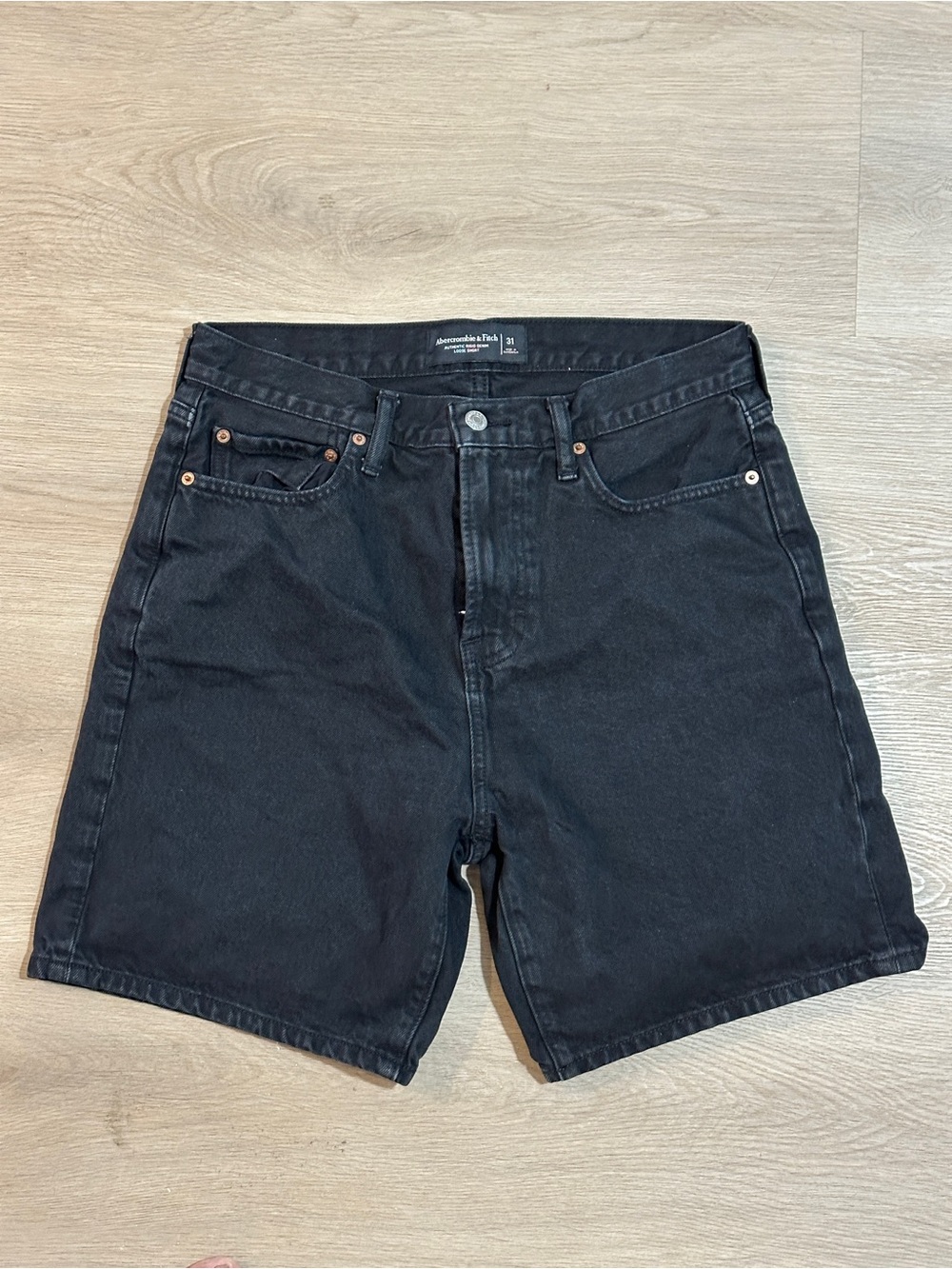 Abercrombie & Fitch Black Denim Jean Shorts for Men